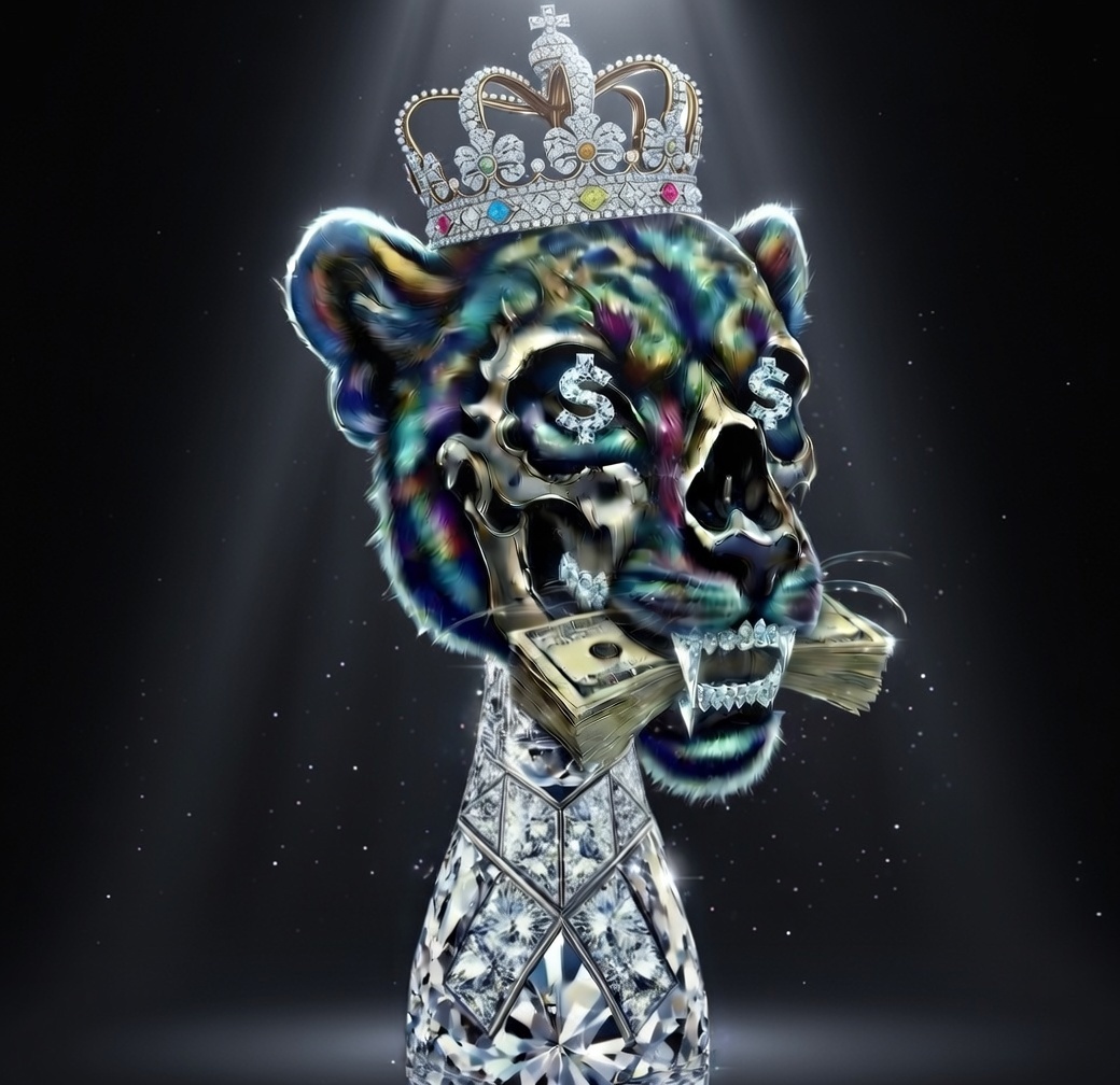Diamond Panther King #26 — a jeweled panther wearing a diamond crown